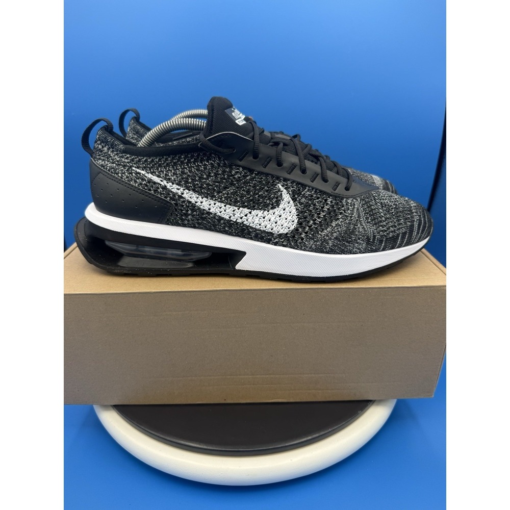Nike Air Max Flyknit Racer Mens 10.5 Oreo Black White Running Shoes DJ6106-001 - Picture 4 of 10